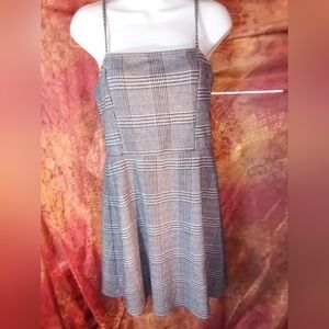Express Gray Plaid A-Line Dress